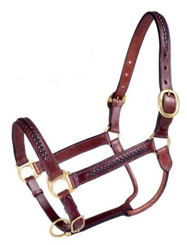 Royal King Braided Leather Halter - Brown - Horse