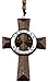 GWOOD Veritas Aequitas Brown with Silver Color Wood Pendant with 34 Inch Plus 5 1/2 Inch Drop Rosary Necklace