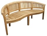 Teak Banana Garden Bench - 3 Seater Outdoor Wooden Bench