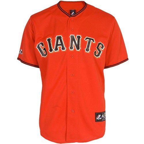 MLB San Francisco Giants Adult Short Sleeve 6 Button Synthetic Replica Jersey (Orange, Large)