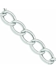 14K White Gold 8in Polished Fancy Link Bracelet 8 Inches