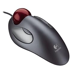 Logitech Marble Trackball Maus schnurgebunden silber-rot, USB-Anschluss