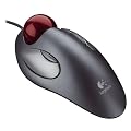 Logitech Marble Trackball Maus schnurgebunden silber-rot, USB-Anschluss