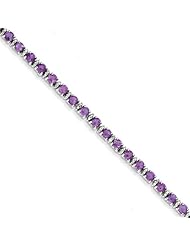 Sterling Silver Amethyst and Diamond Bracelet