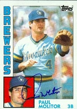 Paul Molitor Autographed/Hand Signed MLB Baseball Card (Milwaukee Brewers) 1984 Topps #60