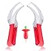 2 Watermelon Slicers Stainless Steel Tong 2 FREE BONUS: Strawberry Huller And Watermelon Recipes E-Book Multipurpose Cutter Corer Server- Kid Friendly Pulp Scoop- By Melloneat
