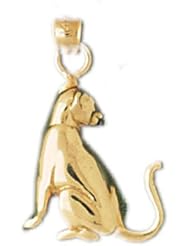 Dazzlers Solid 14k Gold Cat Charm Pendant Available in three colors from jewelsberry (weights: 1.9 grams only)