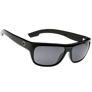 Spy Lennox Sunglasses - Spy Optic Steady Series Polarized Sports Wear Eyewear - Color: Shiny Black/Grey, Size: One Size Fits All
