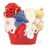 Squirt Baby Gift Basket Makes Bath Time or Baby Showers Fun - Yellow Duckie Sleeper - Towel and Washcloth set 