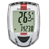 CatEye Micro Wireless Cycle Computer CC-MC100W 10 functions White w/ Red Stripe