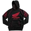 Fox Racing Honda Factory Men's Hoody Fashion Sweatshirt w/ Free B&F Heart Sticker Bundle - Black
