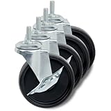 Honey-Can-Do SHF-01939 Set of Four Casters, Black, 4-Inch