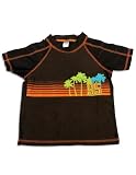 Osh Kosh B'gosh - Boys Short Sleeve Rashguard Top, Brown, Orange
