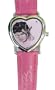 Elvis Presley watch. Womens or girls size. Gorgeous heart shaped watch case with signature pink leather band. Very pretty packaging