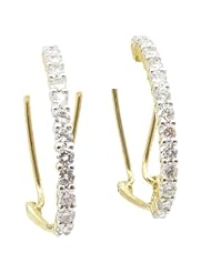 Women 14k Yellow Gold 0.66ctw diamond Hoop earring 37 27111AY Size 2.59
