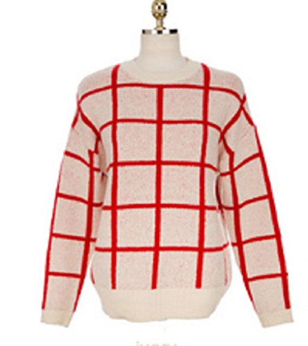 レディース　今年の人気大きめボーダーでカジュアル好感アップセーターです　人気商品　グレー・赤の2色です　さっくりラインがきれいなセーターです　『限定・巾着袋付き』