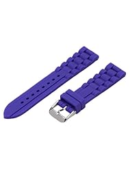 20mm Premium Silicone Solid Rich Purple - Easily Interchangeable Replacement Watch Band / Strap - Fits All Watches!!!
