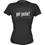 got justin? Logo Womens Babydoll tee Shirt in 6 Colors Small thru XL