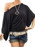 Patty Women Kimono Sleeve One Shoulder Blouse Tops