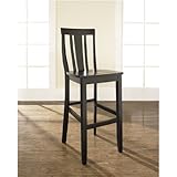 Crosley Furniture Bar Height Shield Back Bar Stool in Black Finish