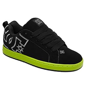 DC Men's Court Graffik Sneaker,Black/Soft Lime/Battleship,8 M US