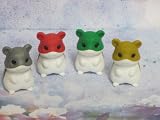 Japanese Iwako Erasers Imported From Japan : Happy Holidays Christmas Set of 4 Brand New Hamsters New Colors (Exclusive Colors: Silver Grey, Sandy Gold, Holly Green and Santa Red).