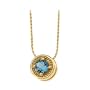 14K Yellow Gold 5.50 MM Aquamarine Necklace
