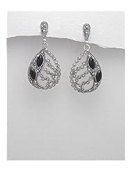 Marcasite Earrings In 92.5 Sterling Silver