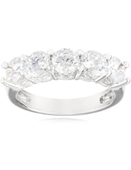 Sterling Silver Swarovski Zirconia 2cttw Round 5 Stone Anniversary Ring
