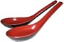 Asian Red/Black Soup Spoons, Set of 2