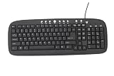 V7 Multimedia USB Keyboard with 9 Hot Keys (Black)