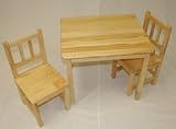 Kids Table and Chair Set (Solid Wood in Natural)