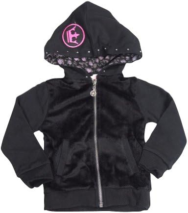 Wild Mango - Little Girls's Punk Princess Zip-up Hoody Jacket, Pink, Black 32119-4