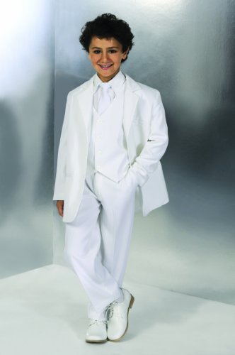 Boys White Suit Set with Five Pieces