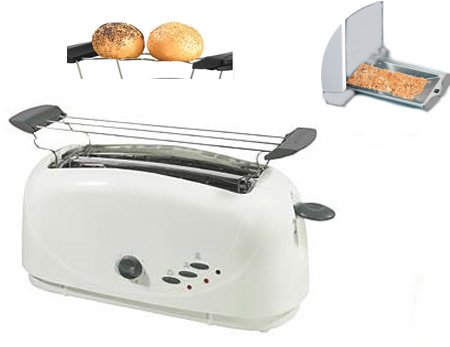Design 4 Scheiben Toaster Toastautomat Brötchenaufsatz