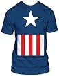 Men's Marvel Comics Captain America Suit Costume Fitted Jersey T-shirt
