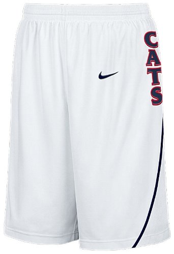 Arizona Wildcats New White NCAA Screen Printed Replica Basketball Shorts By Nike Team Sports