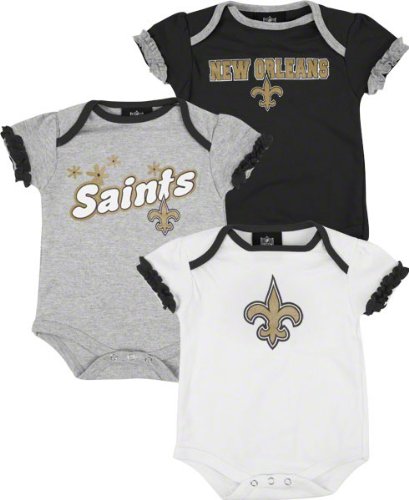 New Orleans Saints Newborn 3-Piece Creeper Set