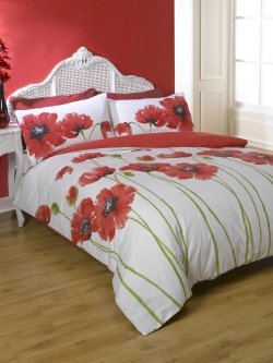 Poppy Red Duvet Cover Set - Double