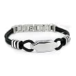 Stainless Steel Rubber ID Bracelet High Polish Finish - 8.5 Inches