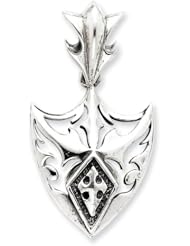 Sterling Silver Antiqued Shield Pendant