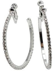BIG BLING HIP CLIPS! 2" Austrian Crystal Clip On Adjustable Non Pierced Earrings