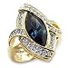 Women's Rosette Montana Color Swarovski Crystal Two-Tone Ring, Size: 5-10