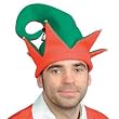 Festive Two-Tone Adult Christmas Elf Hat with Jingle Bells