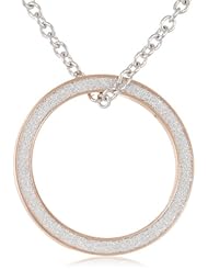 Rebecca "Soleil" Two-Tone Large Rose Gold Shimmering Hoop Necklace