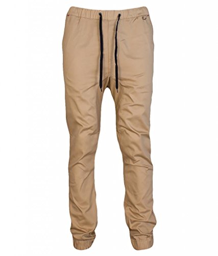 Kayden K Mens Slim Fit Harem Jogger Pants (34, Khaki)