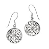 Sterling Silver Celtic Knot Round Drop Earrings