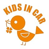 imoninn KIDS in car ステッカー　【シンプル版】　No.02　コトリさん　（オレンジ色）