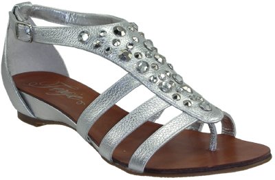 Fergie Islander Women's Silver Low Heel Thong Sandals