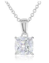 Myia Passiello "Cushion" Cut Swarovski Zirconia Solitaire Pendant Necklace, 18"